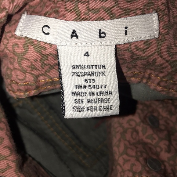 CAbi Green and Gold Pants Size 4–B1 - Picture 6 of 6